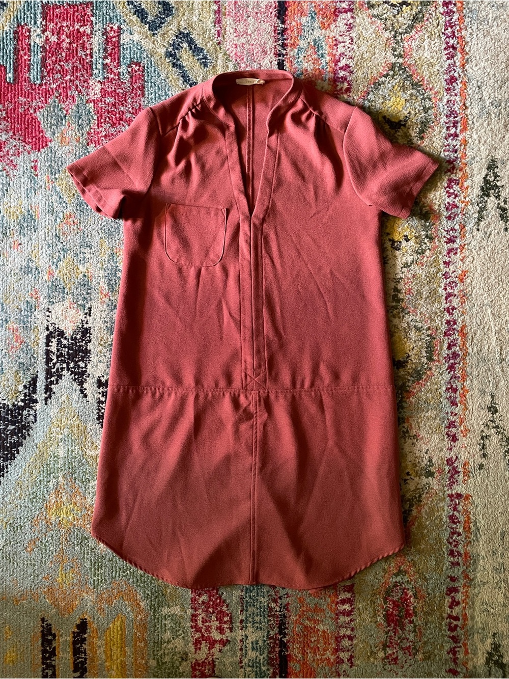 Lush Short-Sleeve Mini Dress in Rose